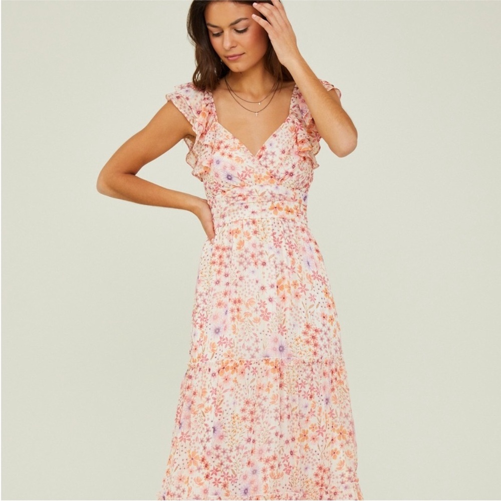 Altar’d State Floral Pink Maxi Dress